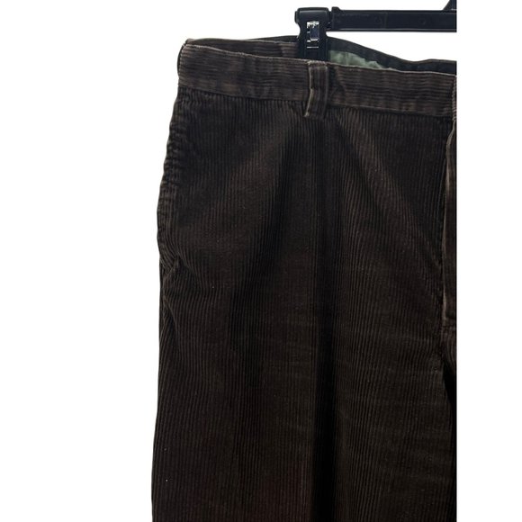 L.L. Bean Mens Brown Corduroy Pants Comfort Waist 42 Straight Retro Western 90s - Picture 9 of 14